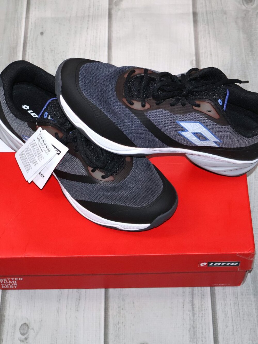 NEW Lotto Mirage 400 ALR Tennis Pickleball Shoes Black Gray Men's Sz 11.5